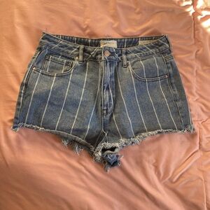 Striped Denim Women Shorts